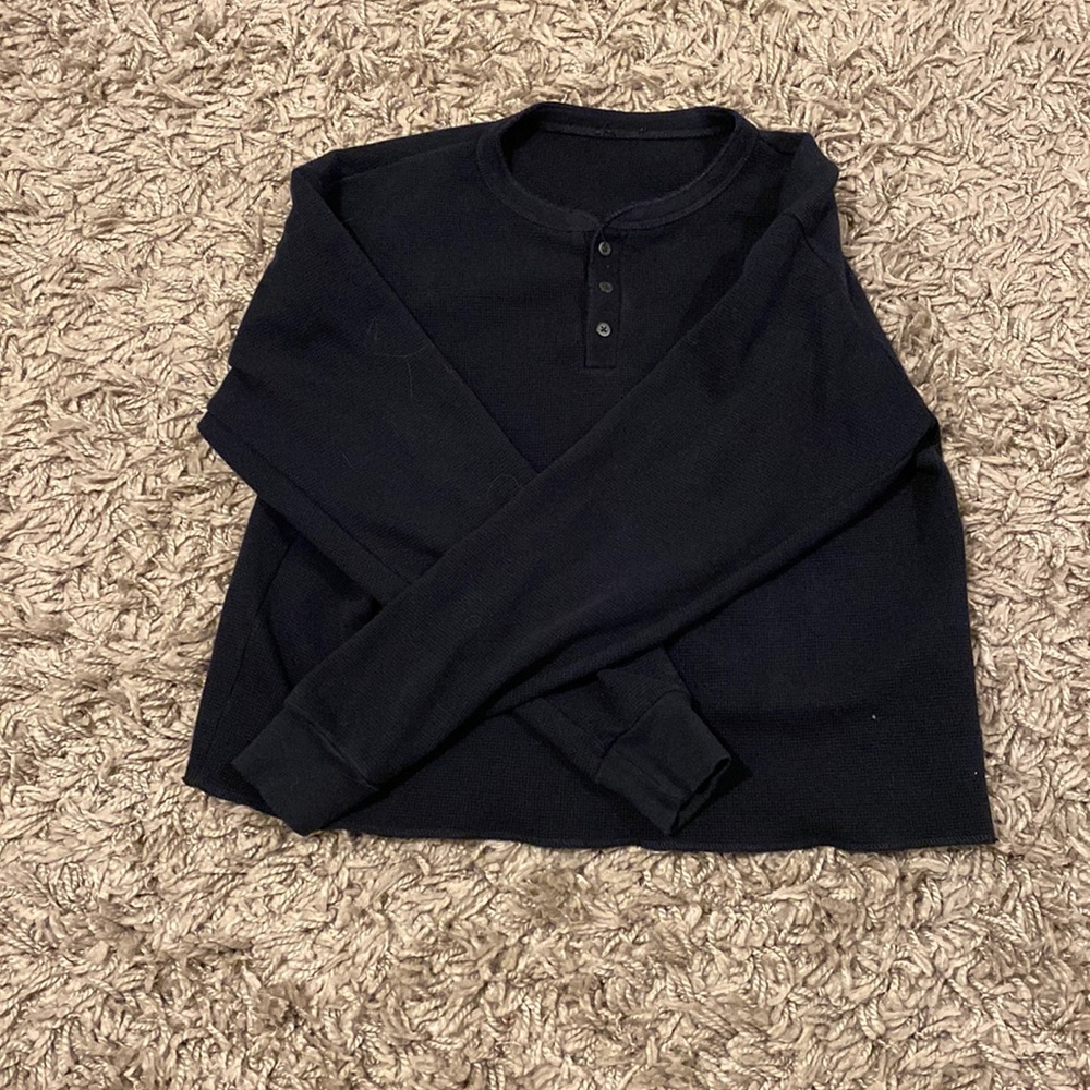 Navy Blue Cropped Sweater